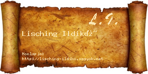 Lisching Ildikó névjegykártya